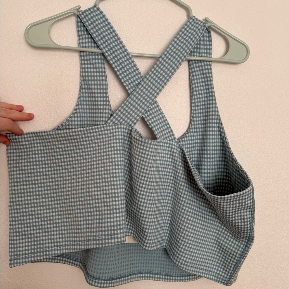Nike Blue gingham cropped tank - Picture 3 of 4
